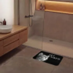 Kat - Dieren - quote - Get naked - Zwart Badmat klein -sfeer2