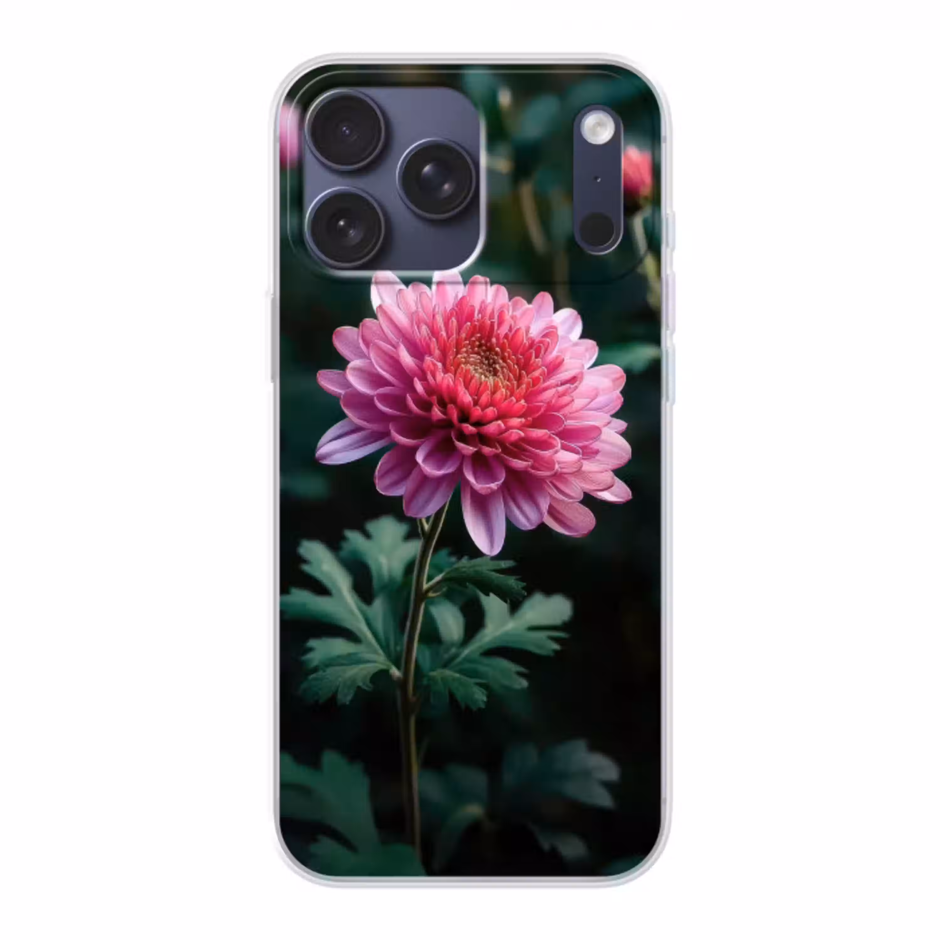 Blad - Chrysant - Roze - Schaduw Telefoonhoesje iPhone 17 Pro Max klein -3d