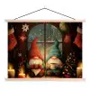 Gnooms - Kerst - Raam - Kleurrijk textielposter latten blank klein -3d