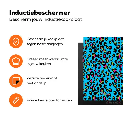 Panter - Blauw - Neon Inductie beschermer vinyl 3mm klein 276 -zzzzzzz-td-ups