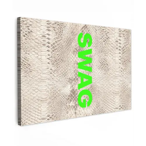 Slangenprint - SWAG - Neon - Groen canvas 2cm klein -z3d