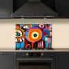 Abstract - Gezicht - Kleurrijk keuken achterwand spatscherm klein -sfeer1
