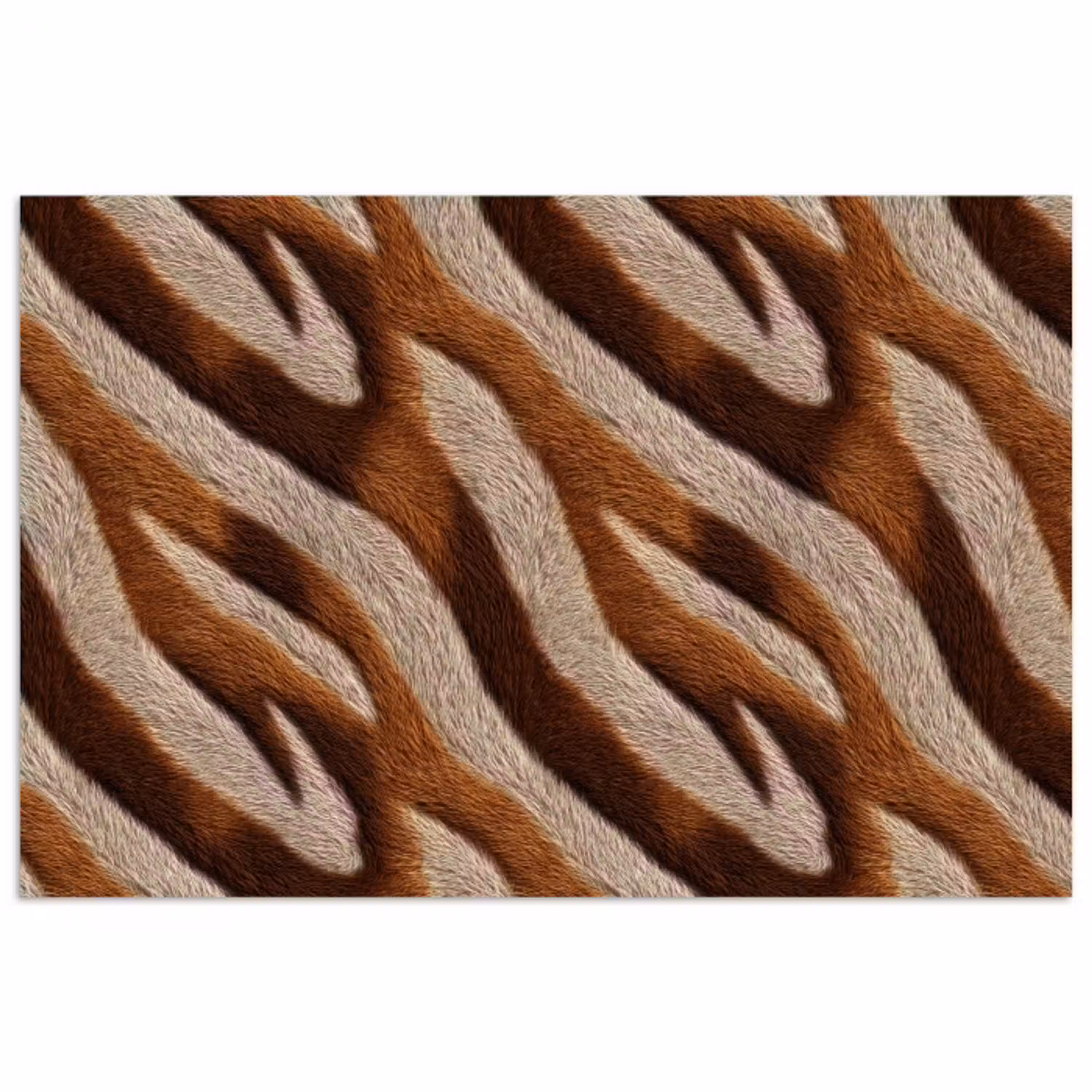 Zebra - Bruin - Patroon poster papier klein 62 -3d