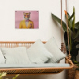 Tijger - Bril - Geel - Jasje tuinposter los doek klein -sfeer7