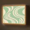 Golvende lijnen - Mintgroen - Dansende vormen Light Box met batterij (Wandlamp) middel -z3d_website