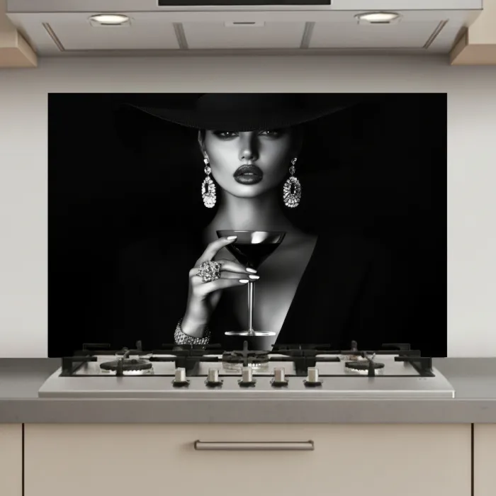 Vrouw - Cocktail - Chic keuken achterwand spatscherm klein -3d_website