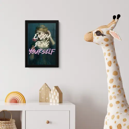 Vrouw - Roos - Quote fotolijst zwart zonder passe partout klein -usfeer4_kinderkamer