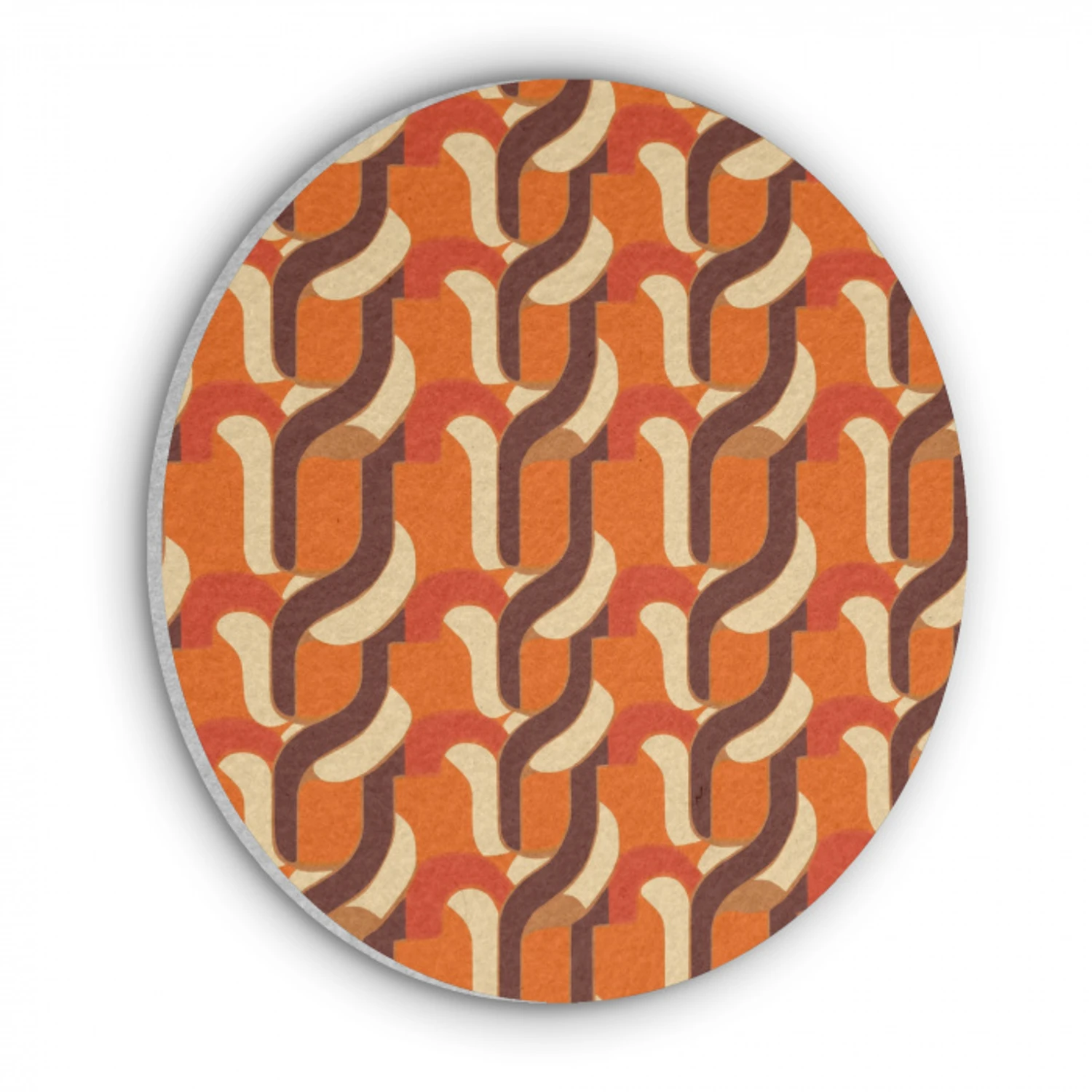 Retro - Modern - Kleurrijk Akoestische PET Vilt - Rond klein 838 -3d