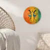 Dansen - Vrouwen - Verfstructuur Wandcirkel kunststof plaat 5mm dik klein -sfeer5