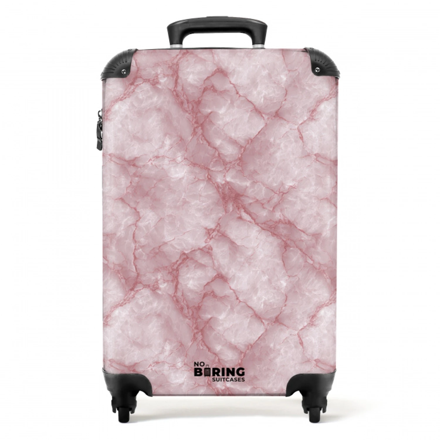 Roze - Kwartsmarmer - Aders NBS - Handbagage koffer - Volwassenen Unisex middel -productfoto_recht
