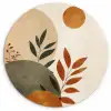 Vormen - Rond - Bladeren - Beige Wandcirkel plexiglas klein -3d