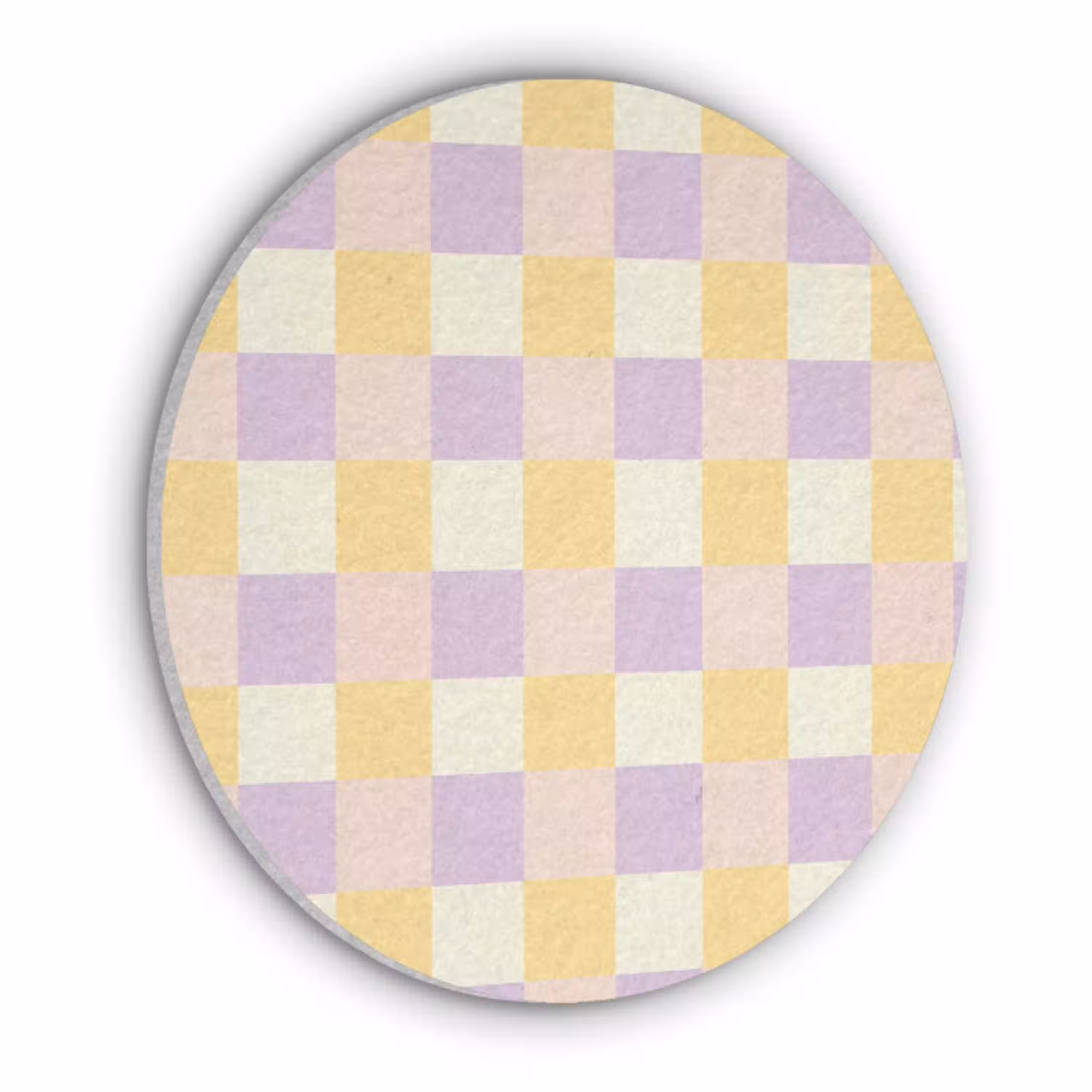Blokjes - Lila - Geel Akoestische PET Vilt - Rond klein 838 -3d