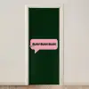 Tekstwolk - BLAH BLAH BLAH - Roze deurposter klein -3d_beige