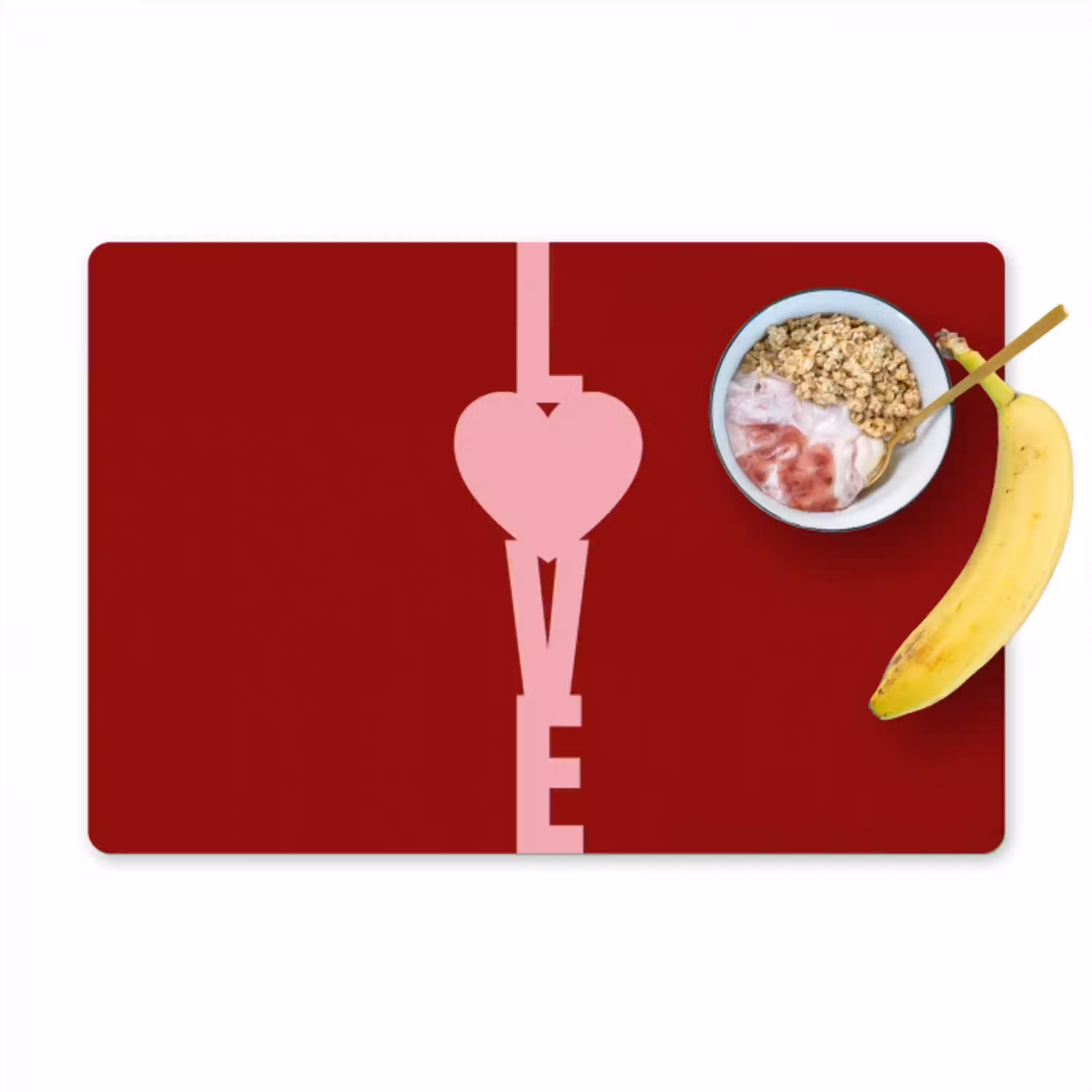Love - Hart - Rood Placemat vinyl groot -zzzproduct_Kitchenyeah-website