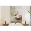 Bloem - Beige - Verf - Schaduw fotobehang vinyl groot -bed
