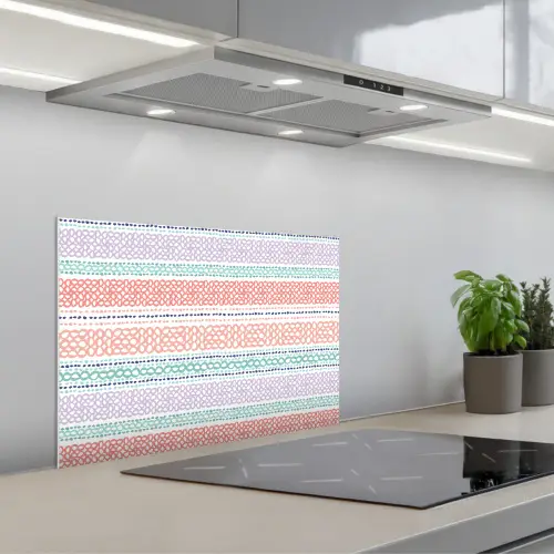 Strepen - Zomer - Kleuren keuken achterwand spatscherm klein 900 -3d_schuin