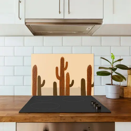 Cactus - Woestijn - Zand - Bruin keuken achterwand spatscherm klein -sfeer2