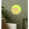 Groen - Smiley - Bonjour - Roze Wandcirkel behangsticker klein -sfeer2