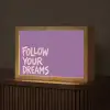 Follow your dreams - Paars - Penseeltextuur Light Box met kabel (Tafellamp) klein -z3d_website
