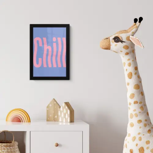 Chill - Roze - Blauw - Golvend fotolijst zwart zonder passe partout klein -usfeer4_kinderkamer
