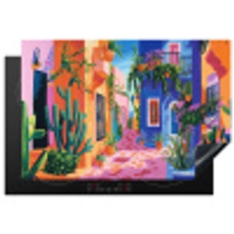 Geel - Blauw - Oranje - Huis Inductie beschermer vinyl 3mm klein -3d