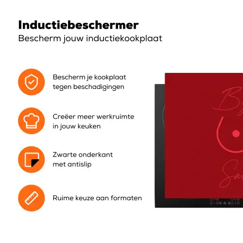 big heart small titties - Hart - Rood Inductie beschermer vinyl 3mm klein -zzzzzzz-td-ups