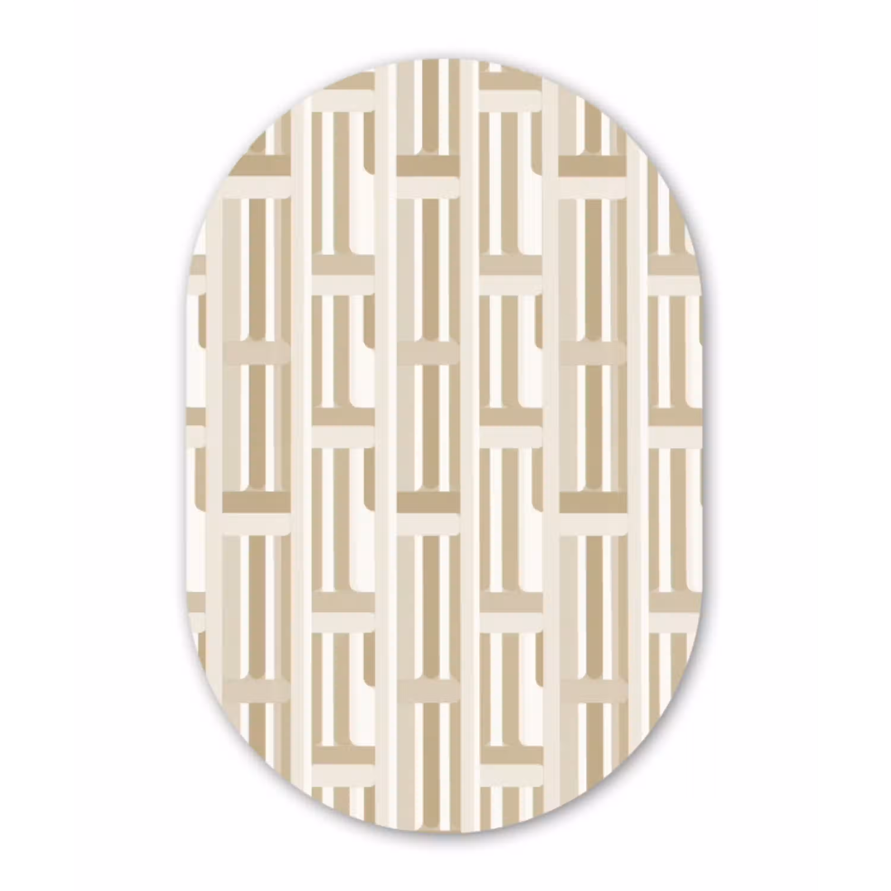 Modern - Geometrisch - Beige Wandcirkel Ovaal Aluminium middel 839 -3d