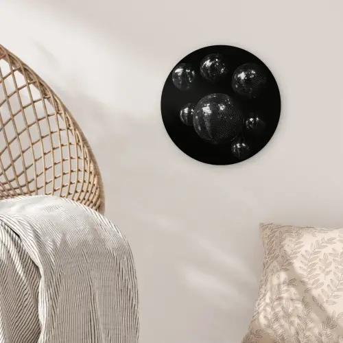 Discoballen - Minimalistisch - Zwart Wandcirkel plexiglas klein -sfeer5