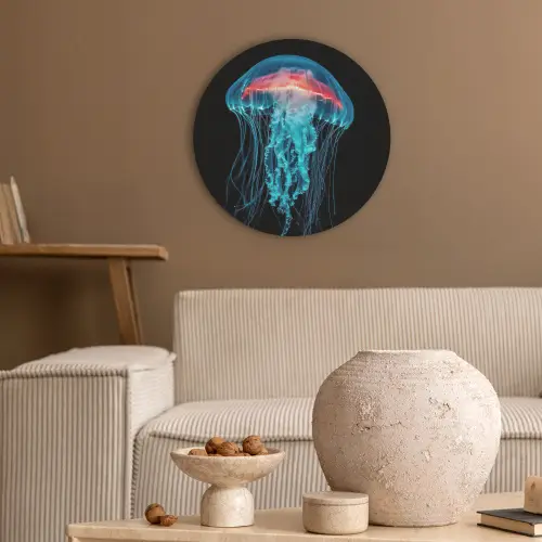 Kwal - Tentakels - Blauw - Licht Akoestische PET Vilt - Rond klein -sfeer1