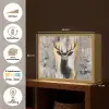 Abstract - Hert - Gewei - Goud Light Box met batterij (Wandlamp) middel -USP_websiteoverzichtNL