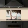 Hangmat - Palmbomen - Strand - Zee keuken achterwand spatscherm klein -sfeer1