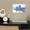 Schots - Kasteel - Blauw - Aquarel poster papier klein -sfeer1