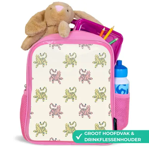 Dansend - Katten - Patroon Kinderrugzak - Roze middel 863 -inhoud_NL