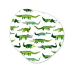 krokodillen - Speels - Groen Wandcirkel Organisch Forex 3mm klein 629 -3d