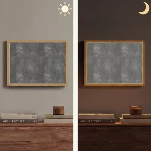 Donkergrijs - Ruw - Beton Light Box met batterij (Wandlamp) middel 907 -sfeer3