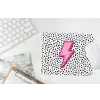 Bliksem - Roze - Stippen muismat rubber klein -witbureau