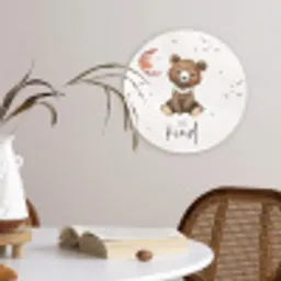 Spreuken - Be kind - Kinderen - Teddybeer - Waterverf Wandcirkel kunststof plaat 5mm dik klein -sfeer4