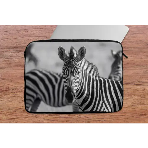 Zebra's - Zwart - Wit laptophoes neopreen klein -tafel
