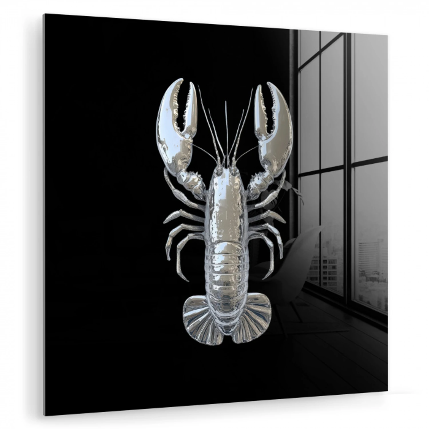 Kreeft - Zilver - Metallic - Luxe plexiglas 5mm klein -zzzproduct_nieuw