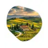 Toscane - Landschap - Wijngaarden Wandcirkel Organisch Plexiglas middel -3d