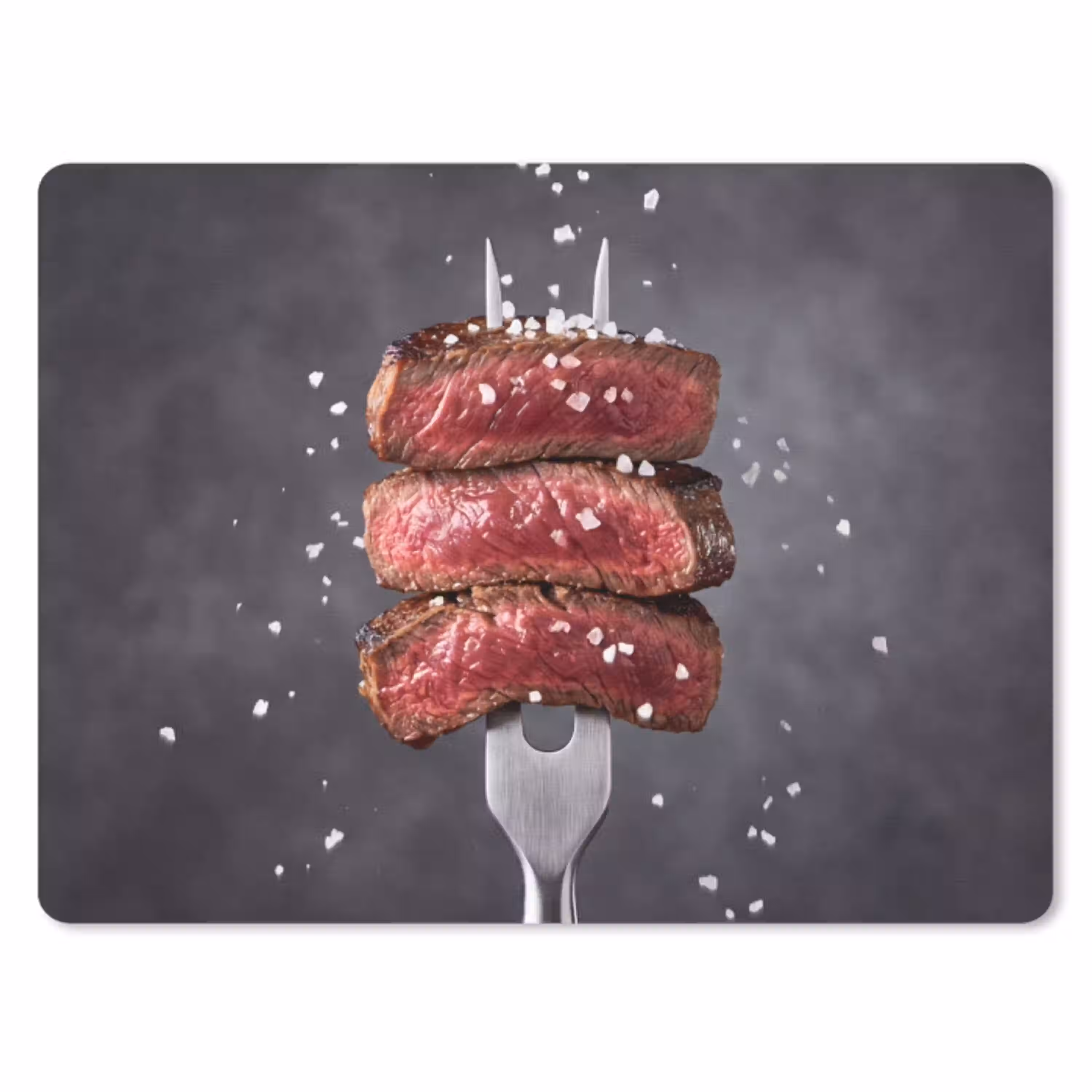 Eten - Vlees - Zout muismat rubber klein -3d