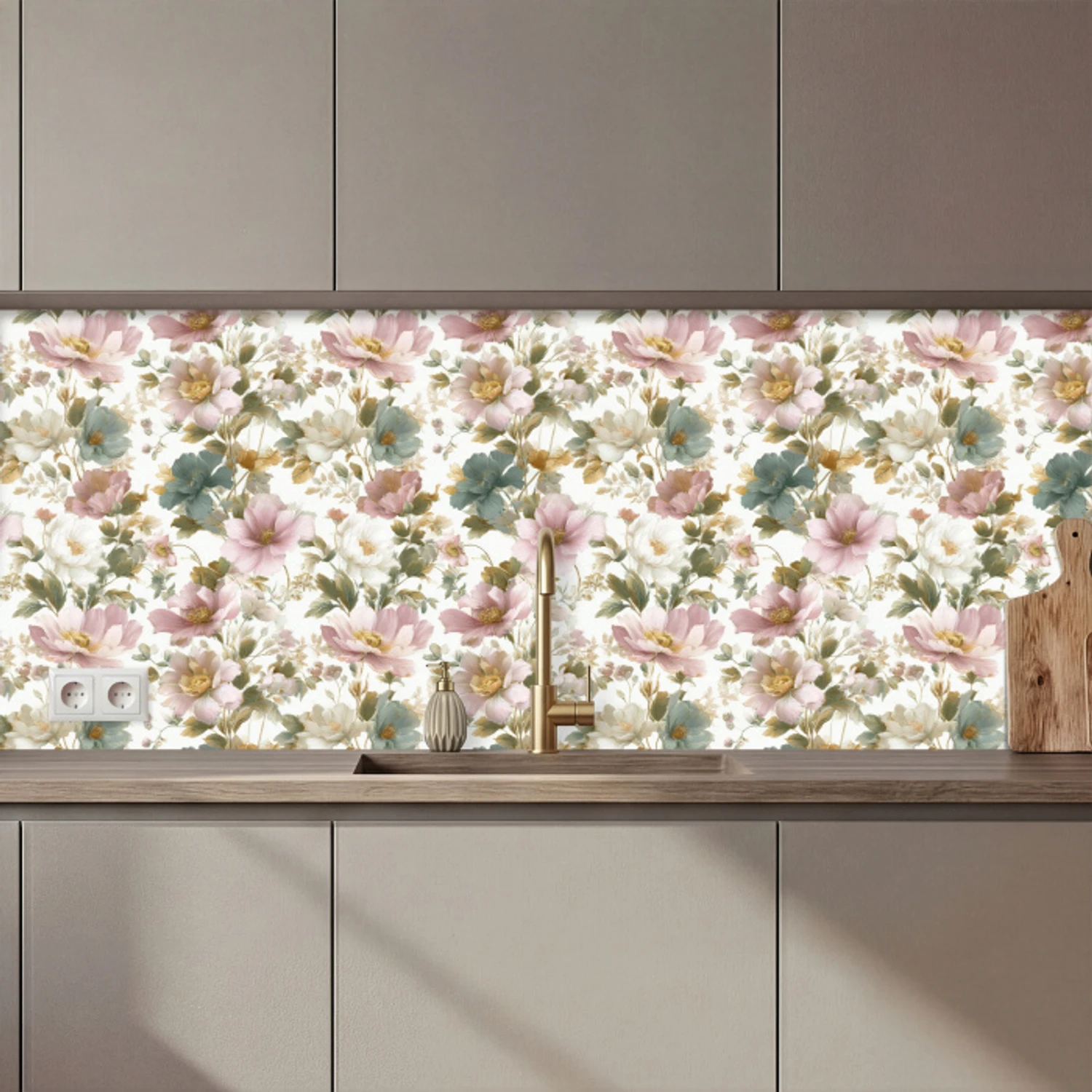 Bloemen - Patroon - Pastel keuken achterwand 2 middel 871 zz_3dshopping