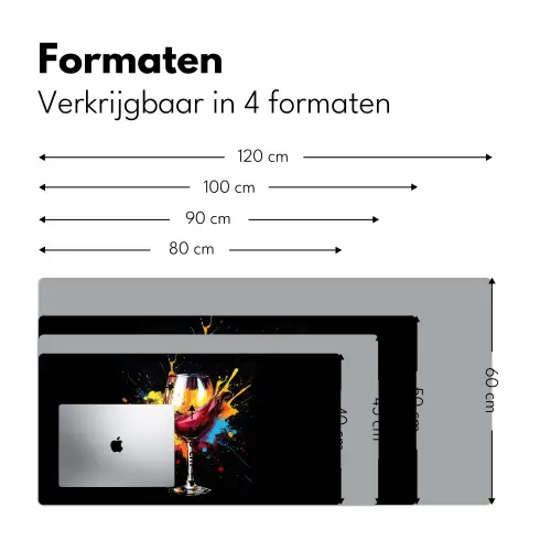 Wijn - Glas - Graffiti - Borrel - Rood - Verf Muismat XXL klein -sfeer5