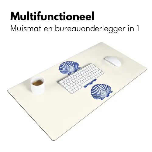 Schelpen - Blauw - Patroon Muismat XXL klein -sfeer4