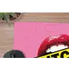 Lippen - Tekst - Kleurrijk muismat rubber klein -closeup