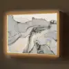 Marmer - Goud - Grijs Light Box met batterij (Wandlamp) middel -z3d_website