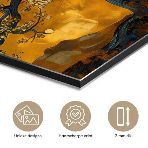 Boom - Levensboom - Abstract - Goud aluminium wit klein -closeup_NL