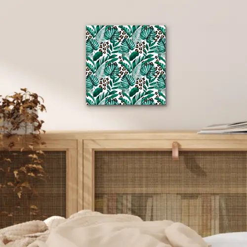 Bladeren - Tropisch - Jungle aluminium wit klein -sfeer3