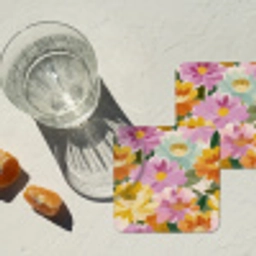 Lelies - Aquarel - Pastel onderzetter kurk middel 366 -sfeer4