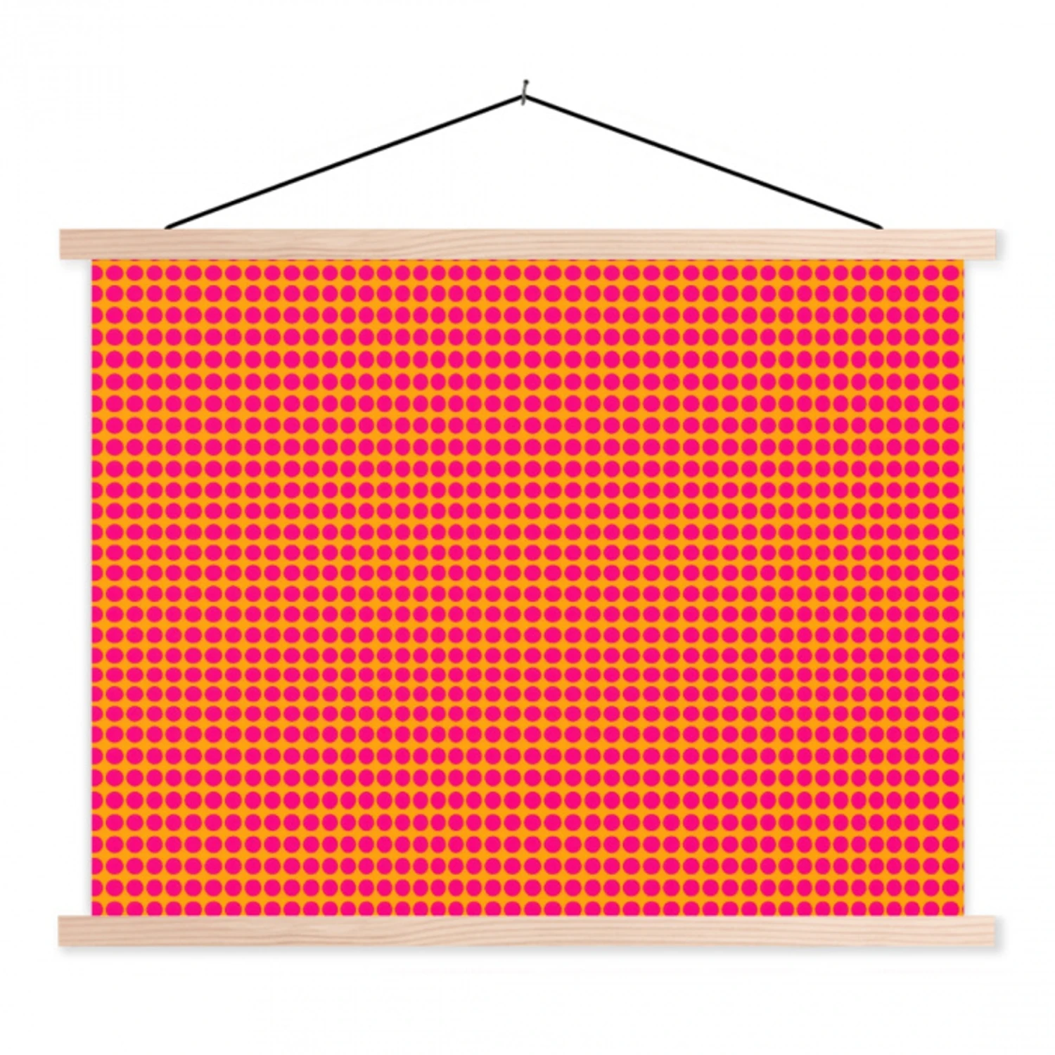 Modern - Stippen - Oranje textielposter latten blank klein 122 -3d